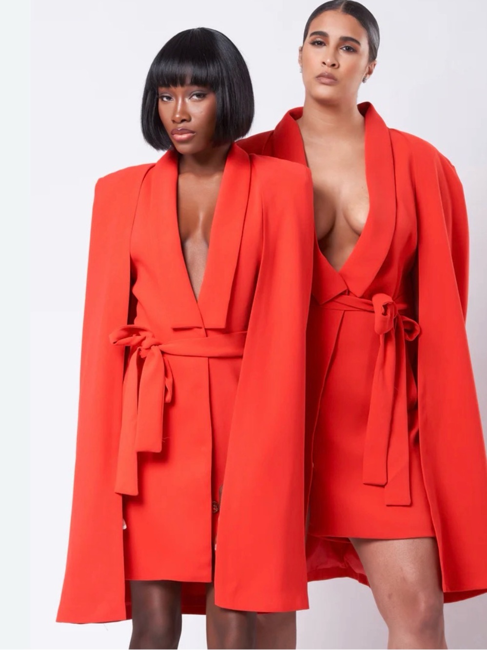 L'ATISTE Red Caped Blazer Mini Dress Size L NWT